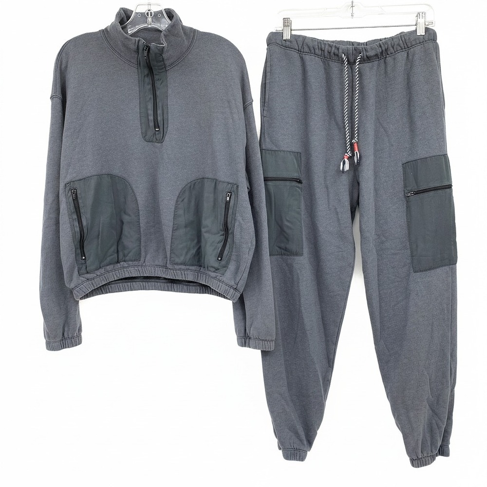 Sundry Gray Pullover Quarter Zip Sweatshirt and Joggers Set | Women’s M/L